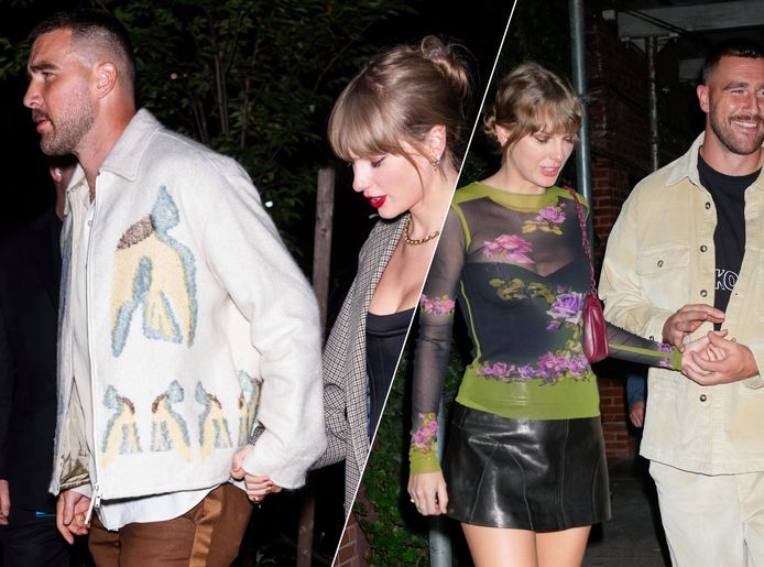 Iedereen mag nu weten dat ze een setje zijn: Taylor Swift en Travis Kelce  lopen hand in hand | Show | AD.nl