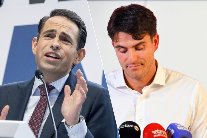 Vlaams Belang-voorzitter Tom Van Grieken en ex-voorzitter van Vooruit Conner Rousseau zijn volgens de jongeren de allerslechtste politici van Vlaanderen.