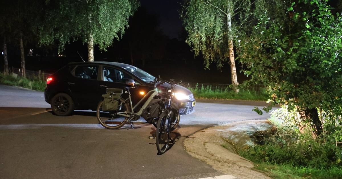 Fietser klapt op voorruit auto op Westenengerdijk in Harskamp