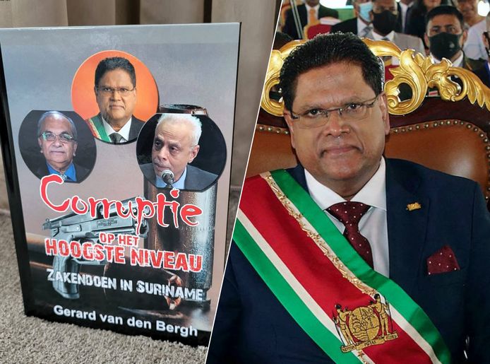 De Nederlandse ondernemer Gerard van den Bergh, die het boek Corruptie op het hoogste niveau schreef, werd aangeklaagd door de Surinaamse president Chan Santokhi.