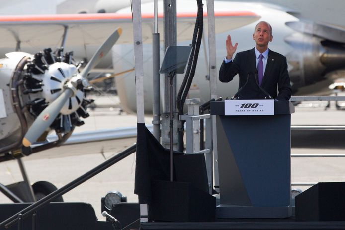 Boeing-CEO Dennis Muilenburg vloog zelf mee (Archiefbeeld).