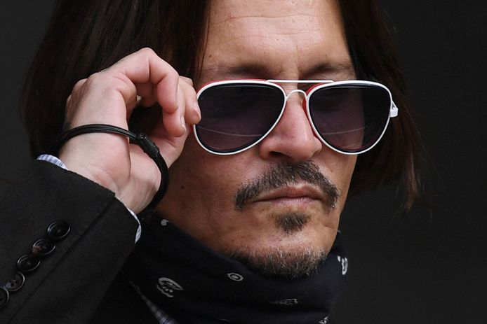 Johnny Depp komt aan op de zevende procesdag in Londen