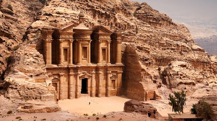 De ruïnestad Petra in Jordanië.