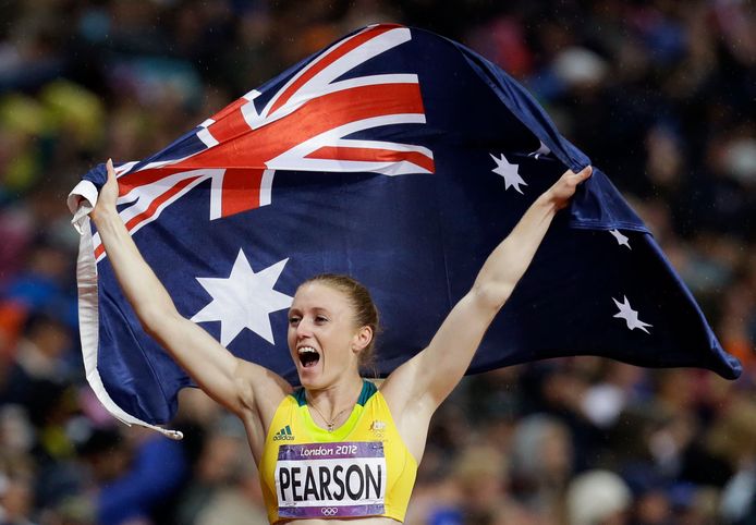 Hét gloriemoment in de carrière van Sally Pearson: op de Spelen in Londen verovert ze goud op de 100 meter horden.