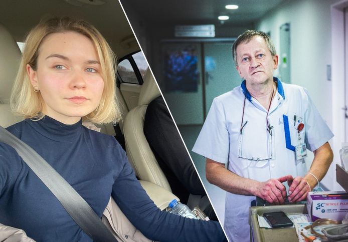 Vitaliy Boychuk (23) en Katia Harasiuk (25), en verpleger Ihor Vitenko gaan helpen.
