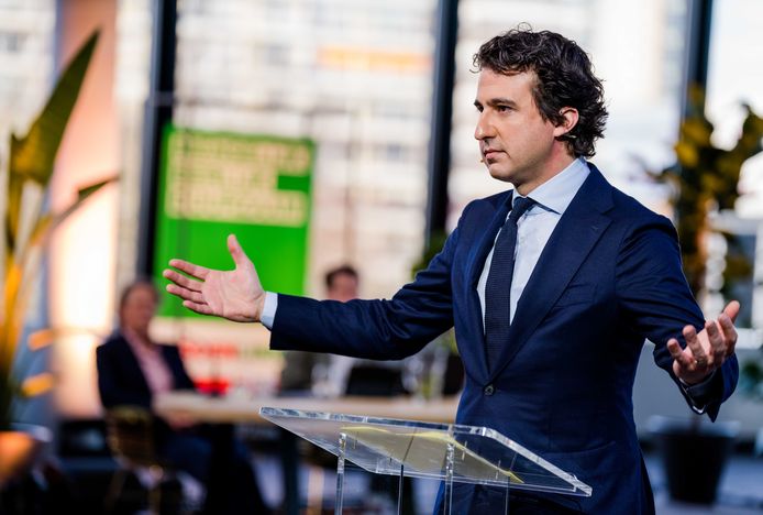 GroenLinks-partijleider Jesse Klaver op het partijcongres in Ahoy Rotterdam.