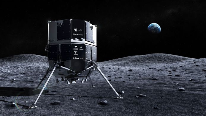 Simulatie van Hakuto-R op de maan.