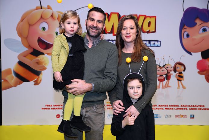 Familie-acteur Jan Van den Bosch kwam kijken met partner Fran, zoon Lou en dochter Sam. "Vooral de kleinste is grote fan van Maya."