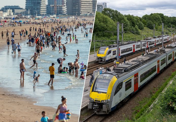 NMBS legt extra treinen in richting de kust.