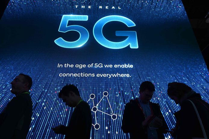 5G - hier op een elektronicabeurs in Las Vegas - moet de nieuwe standaard worden voor draadloze communicatie.