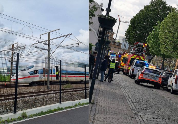 IC-trein uit Duitsland staat stil tussen Zaventem en Diegem na dodelijk ongeval in station van Zaventem / Station Zaventem