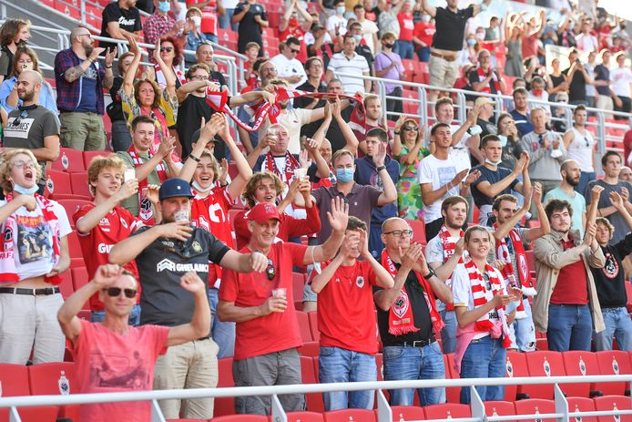 Illustration shows fans and supporters of Antwerp pictured during a friendly soccer game between Belgian Royal Antwerp FC and French AS Monaco, Saturday 17 July 2021 in Antwerp. BELGA PHOTO DAVID CATRY