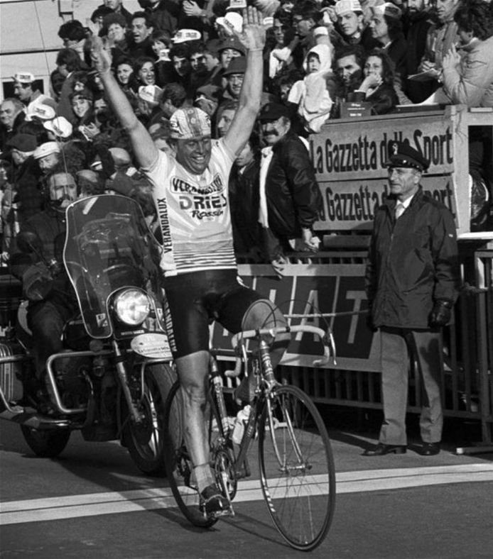 Hennie Kuiper kroonde zich in 1985 tot winnaar van Milaan-Sanremo.