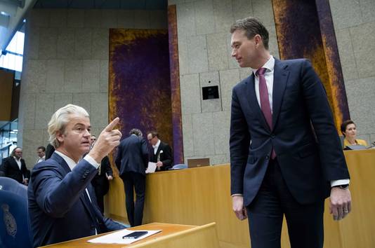 Geert Wilders (PVV) en Halbe Zijlstra (VVD)