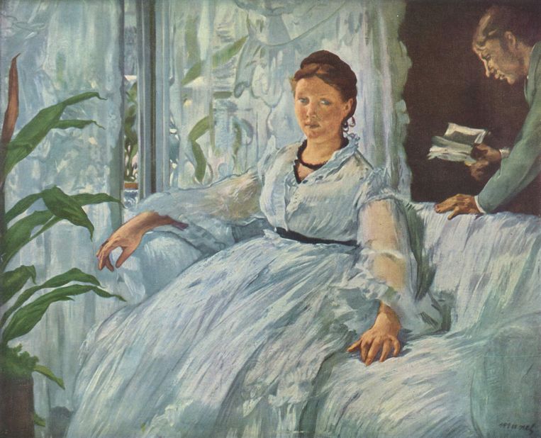 Edouard Manet schilderde zijn echtgenote uit Zaltbommel vaak. Hier op ‘La Lecture’ van Manet uit Musee d' Orsay Beeld Musee d‘Orsay