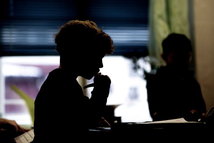 GOERLITZ, GERMANY - FEBRUARY 03: A boy is learning during class. Feature at a school in Goerlitz on February 03, 2017 in Goerlitz, Germany. (Photo by Florian Gaertner/Photothek via Getty Images) 

basisschool leerling klaslokaal p28-9-19 onderwijs