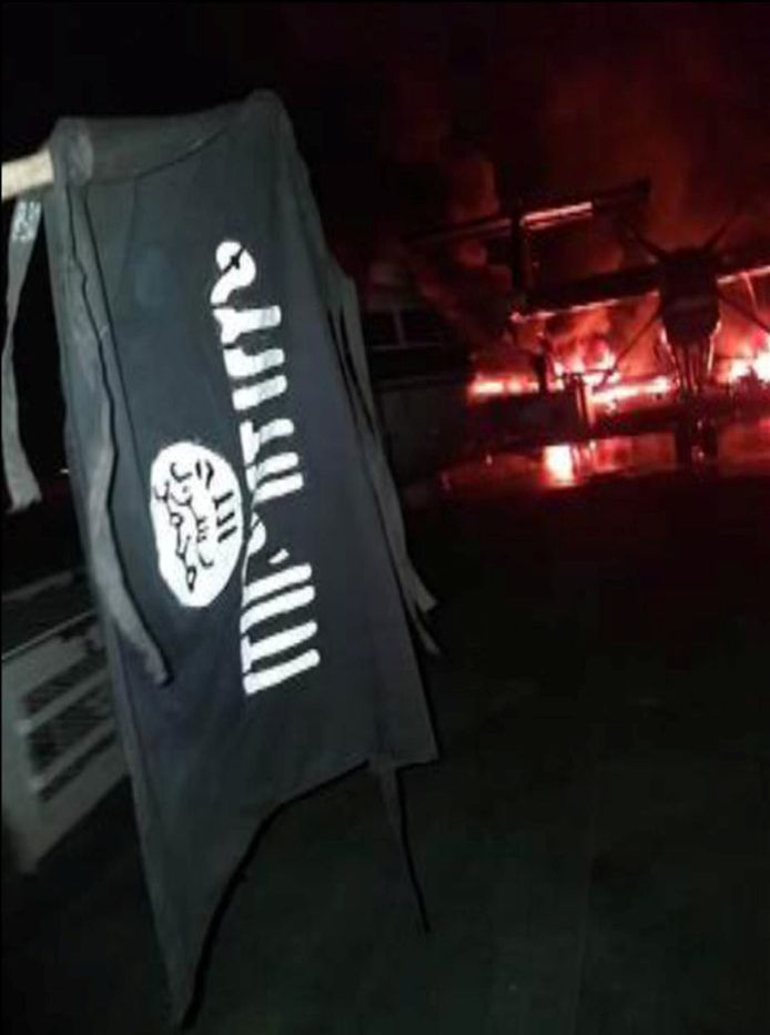 Deze foto is door terreurgroep Al-Shabaab gepubliceerd na de aanval op de legerbasis.