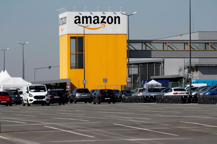 Een distributiecentrum van Amazon in Frankrijk.