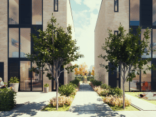 Deze houten huizen worden kant en klaar op de kavels afgeleverd, inclusief toiletpot