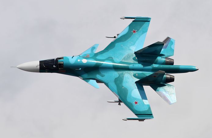 Het neergestorte vliegtuig is een jachtbommenwerper van het type Su-34, klinkt het bij de Russische autoriteiten. (Archieffoto)