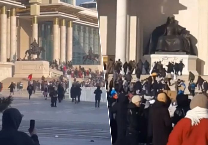 De demonstranten bestormden het regeringspaleis als protest tegen de corruptie en stijgende inflatie.