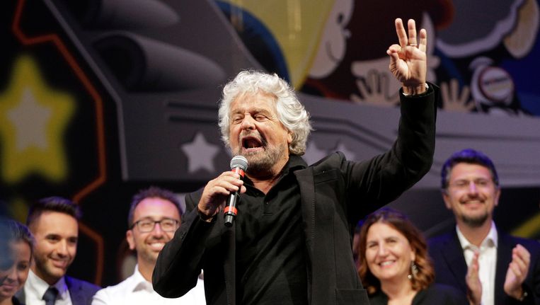 Beppe Grillo van de Vijfsterrenbeweging Beeld reuters