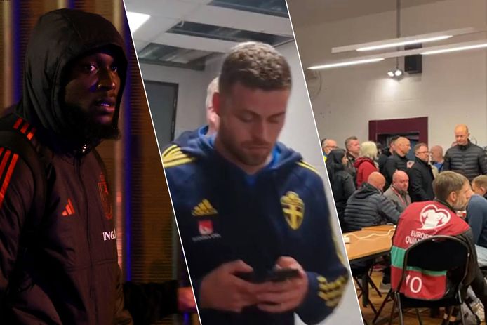 Spelers gaan koortsachtig op zoek naar nieuws, terwijl Zweedse fans worden opgevangen in de perszaal.