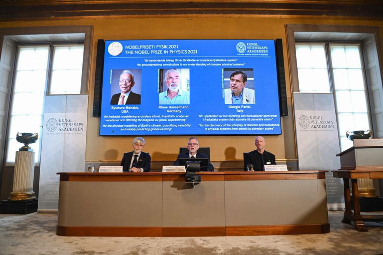 De winnaars van de Nobelprijs voor Natuurkunde worden bekendgemaakt.  Beeld AFP