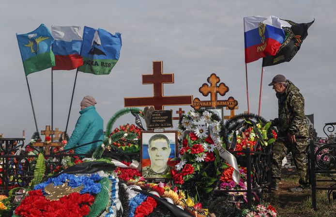Begraafplaats voor oorlogsslachtoffers in Jefremov, een stad in de Russische regio Toela.
