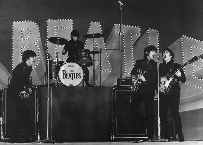Paul McCartney, Ringo Starr, George Harrison en John Lennon