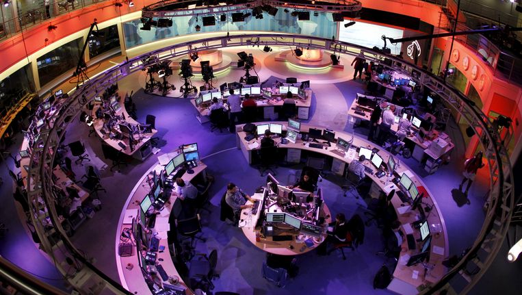 De Al Jazeera-redactie in Doha. Beeld reuters