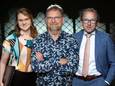 Student Laura Wevers, predikant Reinoud Koning en predikant Arend van Mourik.