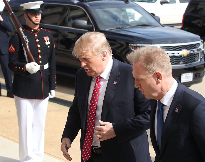 President Donald Trump en Patrick Shanahan, waarnemend minister van Defensie.