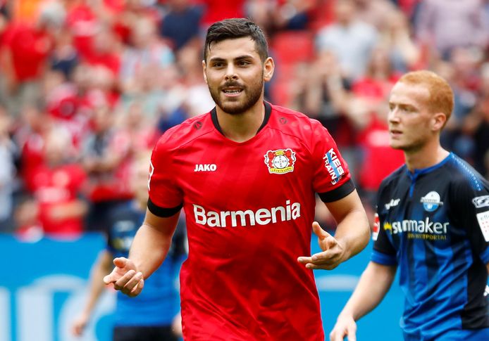 Kevin Volland maakte de beslissende 3-2 voor Bayer Leverkusen.