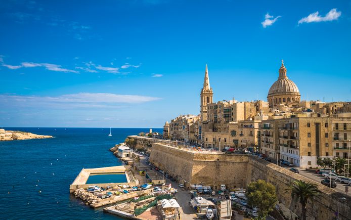 Een fraai beeld van Valletta, de hoofdstad van Malta.