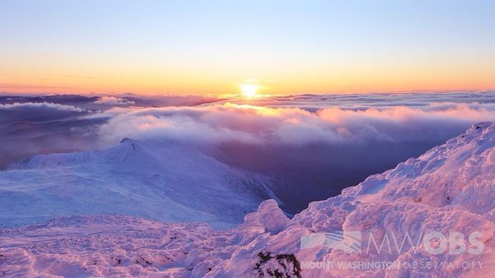 Het prachtige uitzicht vanop de top van Mount Washington.