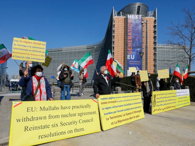 Vijftigtal manifestanten protesteert in Brussel tegen Iraans regime