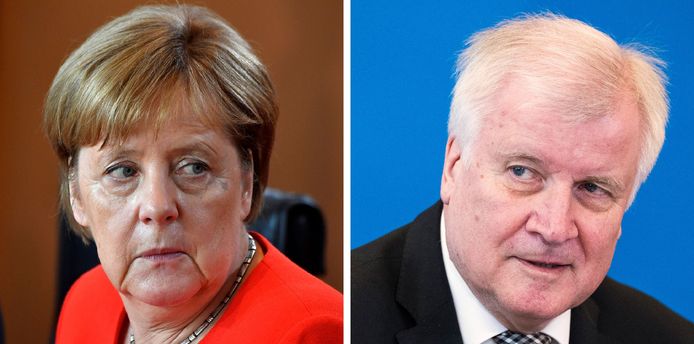 Bondskanselier Angela Merkel en Horst Seehofer.
