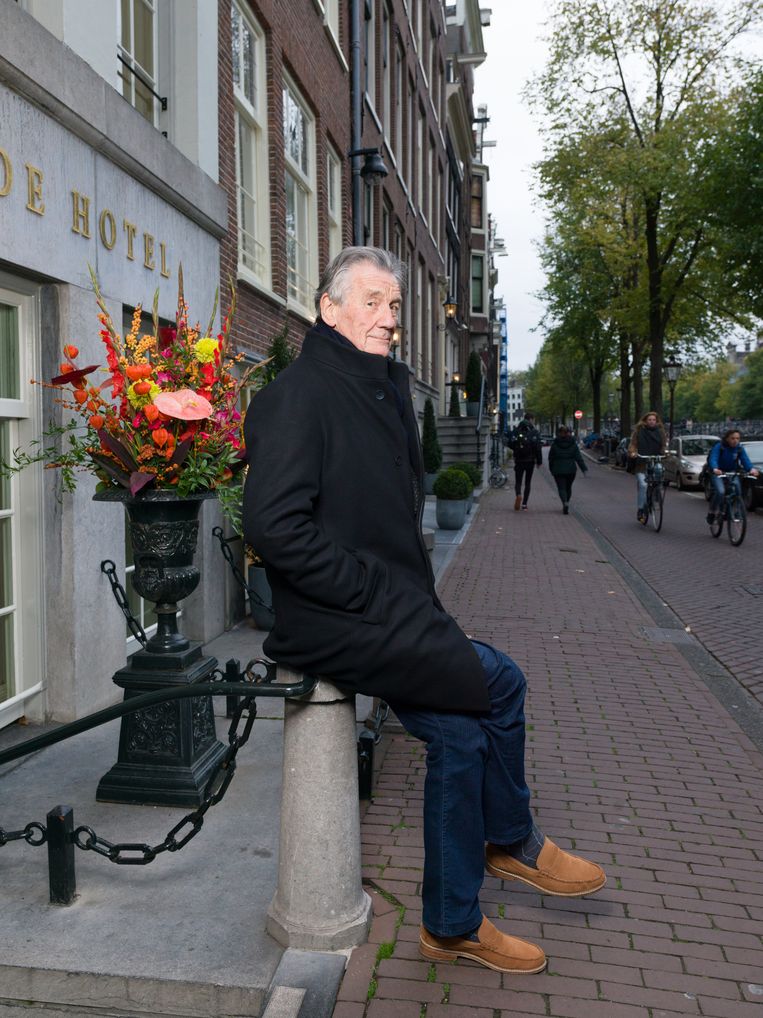 Auteur en komiek Michael Palin in Amsterdam. Beeld Ivo van der Bent