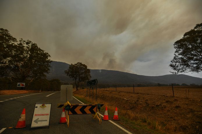 In Tharwa, ten zuiden van Canberra, woeden er nog bosbranden in volle hevigheid.