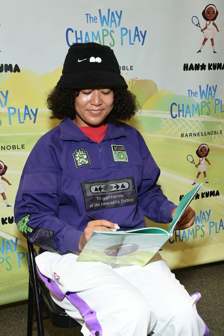 Osaka bij de voorstelling van haar kinderboek in Los Angeles, Californië. Beeld Getty Images