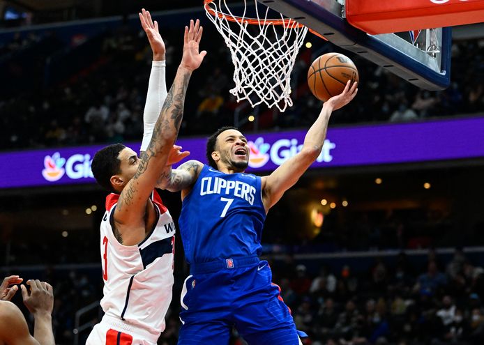 Amir Coffey in actie namens de LA Clippers.