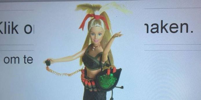 De Barbie met de bomgordel.