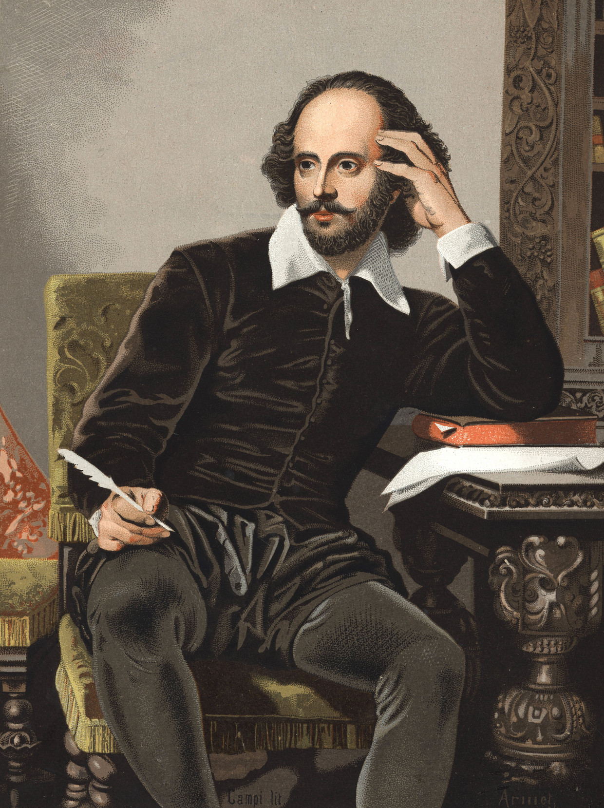 Portrait de William Shakespeare (1564-1616). d'après 
