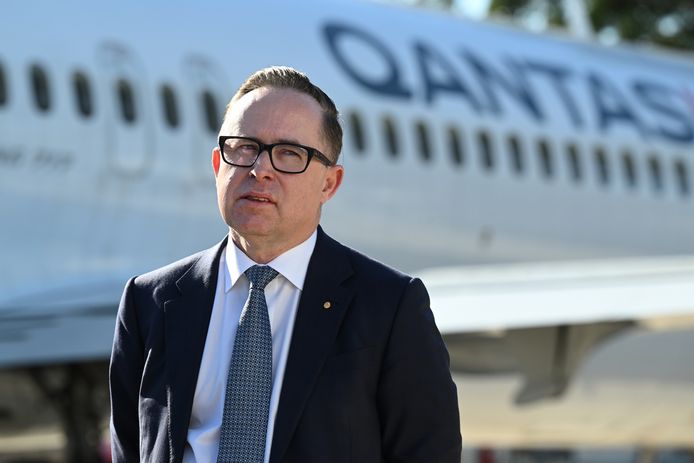 Beeld ter illustratie. Op de foto is Alan Joyce te zien, de CEO van Qantas.