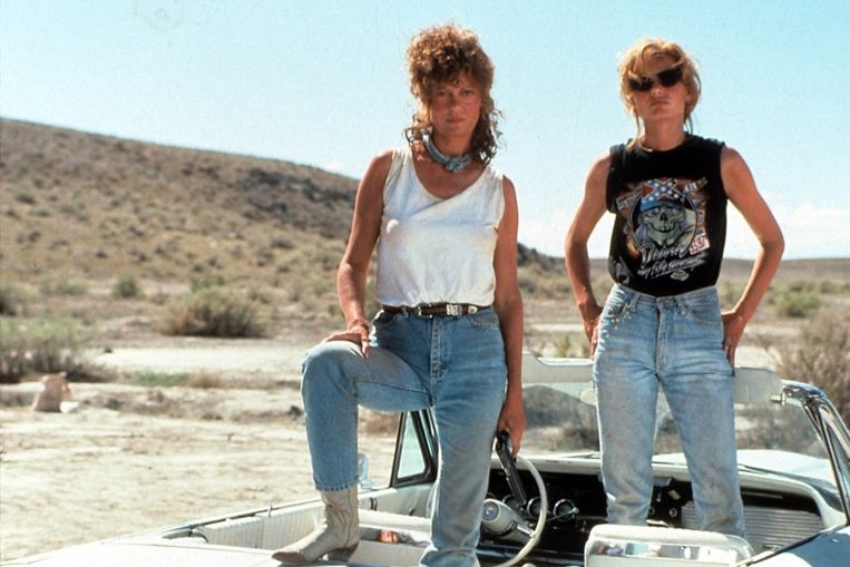 Thelma en Louise (1991), een film van Ridley Scott over twee vriendinnen die op pad gaan om de bakens te verzetten. Beeld 