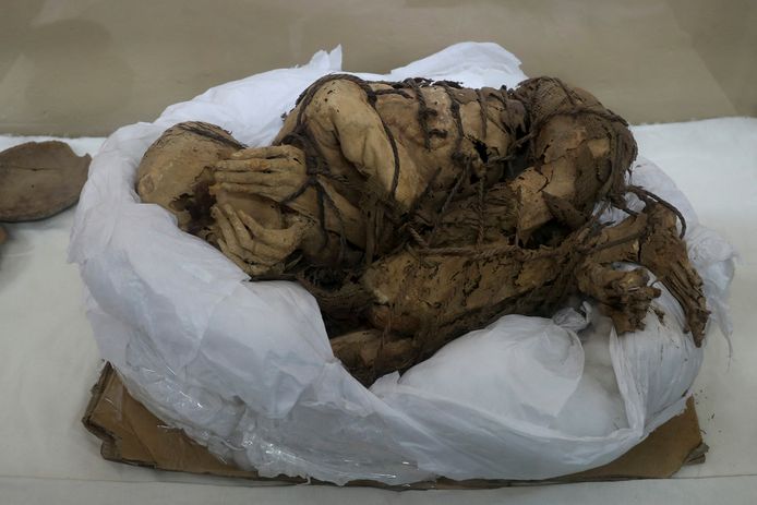 Archeologen ontdekten in totaal 20 lichamen van mensen die 800 tot 1200 jaar gelden zouden zijn geofferd in Peru