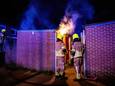 De brandweer rukte maandagnacht uit voor een schuurbrand in de Mahlerstraat in Tillburg