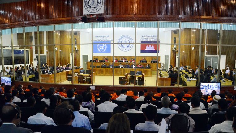 Overzicht van het Tribunaal in de hoofdstad van Cambodja, Phnom Penh. Beeld AFP