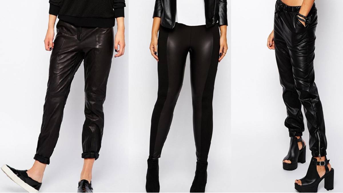 Glimmende leren broek hotsell